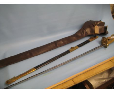 1915 Naval Officer's dress sword in scabbard with bag