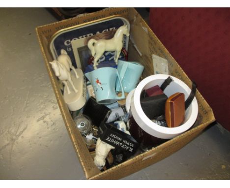 Pair of Johnnie Walker Wade jugs and a large quantity of pub memorabilia, advertising ash trays etc.