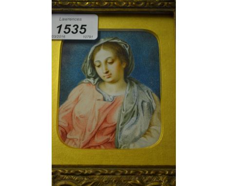 An early 19th Century miniature portrait of an Italian lady on ivory