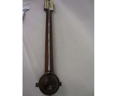 19th Century mahogany mercury stick barometer, the scale inscribed London