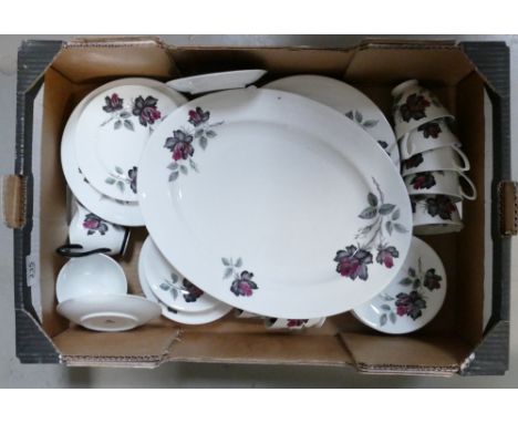 A collection of Royal Albert Masquerade: Dinner and tea ware including dinner plates, cups, saucers, side plates, server etc.