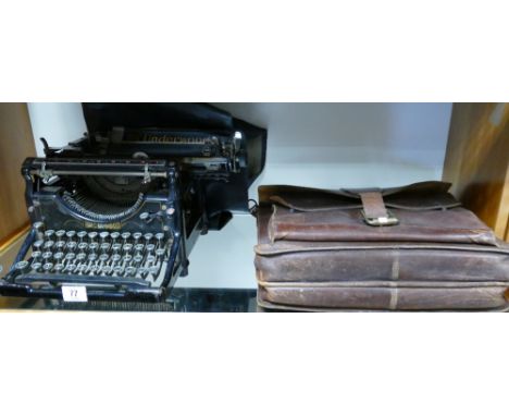 Vintage Imperial Underwood typewriter and leather briefcase (2)