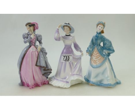 Royal Worcester lady figures: Masquerade, Rebecca and Francesca figure Jessica (3)