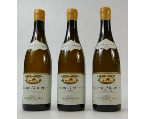 A private collection of wines to include: 2012 Chante-Alouette Hermitage, M Chapoutier, French White Wine x 3. (3)