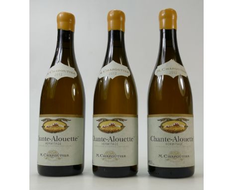 A private collection of wines to include: 2012 Chante-Alouette Hermitage, M Chapoutier, French White Wine x 3. (3)