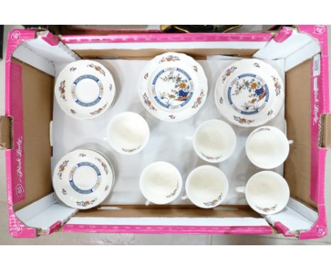 Wedgwood Chinese Teal: Part tea set to include cups, saucers &amp; plates. (6 of each) (1 Tray)