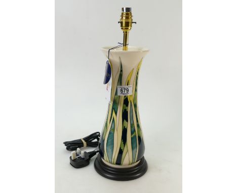Moorcroft Lamp Base: Palmhouse lamp base. Trial. (Height approx 43cm).