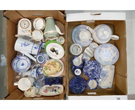 A mixed collection of items: China ware to include - Burleigh blue and white decorated part tea set, Copeland Spode Glouceste