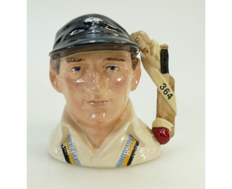 Royal Doulton small character jug Len Hutton: Len Hutton D6945, limited edition.