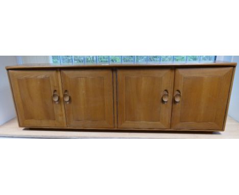 Ercol Wall Unit: Mid-Century Ercol Elm 4 door wall unit (originally a top to a sideboard) 