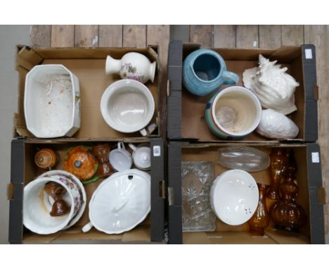 A mixed collection of ceramic items to include vases, tureens, planters etc. (4 trays)