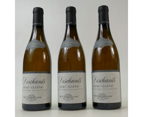 A private collection of wines to include: 2012 Deschants Saint Joseph, M Chapoutier, French White Wine x 3. (3)