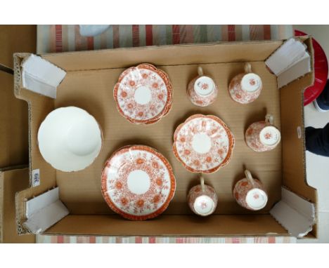 Wileman Foley part teaset: Teaset in the Margarette design (some wear and staining). (17)