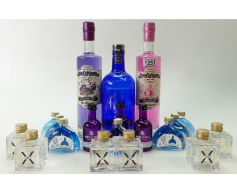 A collection of spirits to include: Imaginorium Turkish Delight gin 50cl, Sweet Parma Violet gin 50cl, 1 x 6 O'Clock gin, 6 x