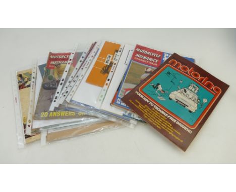 A collection of ephemera with themes of motoring: Items to include motorcycle mechanics magazines, police drivers manual, do 