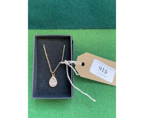 Silver gilt pendant and chain 