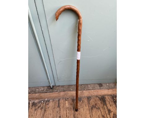 Knotted walking stick