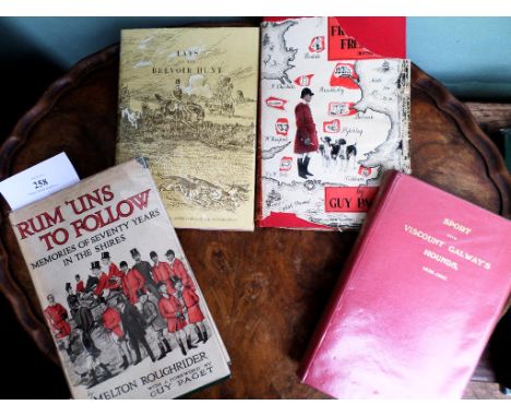 4 vols. incl. 'Rum'uns to Follow, Memories of 70 Years in the Shires' by A Melton Rough Rider, original dust cover, first edi