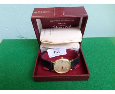 Gentleman's Rotary wristwatch, black leather strap in original box