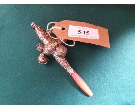 Victorian silver child's rattle (Birmingham hallmark)