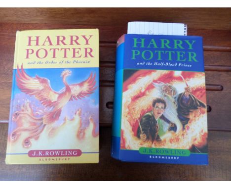 2 vols. by J.K. Rowling 'Harry Potter and The Half Blood Prince' first edition 2005, 'Harry Potter &amp; The Order of the Pho