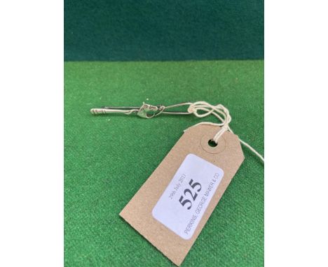 Silver horse head and whip brooch
