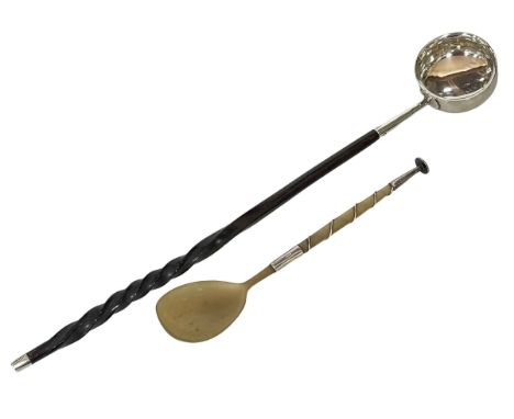 Scottish silver toddy ladle by Robert Grey & Son, Edinburgh 1813, and Scottish horn spoon (2).