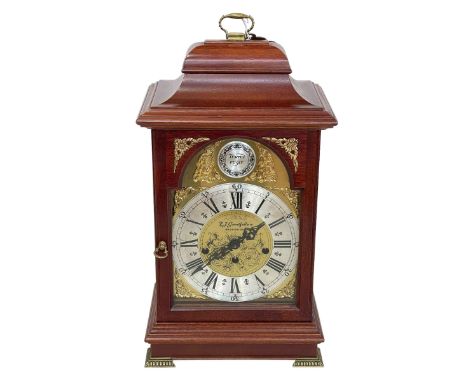 E J Goodfellow, Wadebridge mahogany mantel clock.