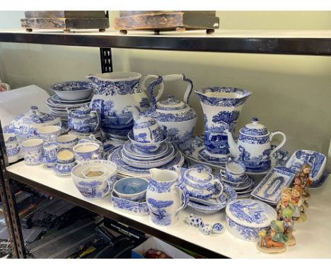 Good collection of Spodes Italian including large jug and kettle, tureen and cover, teapots, plates, etc, along with six Humm
