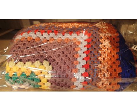 Handmade 5ft x 5ft multi coloured crochet blanket. P&amp;P Group 1 (£14+VAT for the first lot and £1+VAT for subsequent lots)