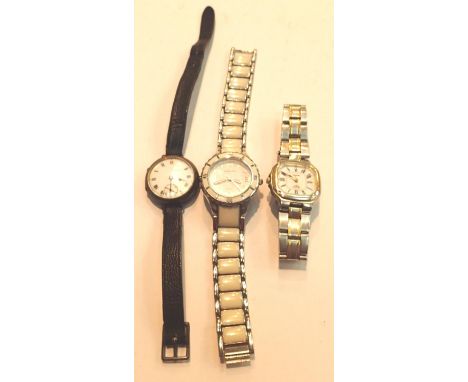 Trench wristwatch, working at lotting, and two others including a Rotary example. P&amp;P Group 1 (£14+VAT for the first lot 