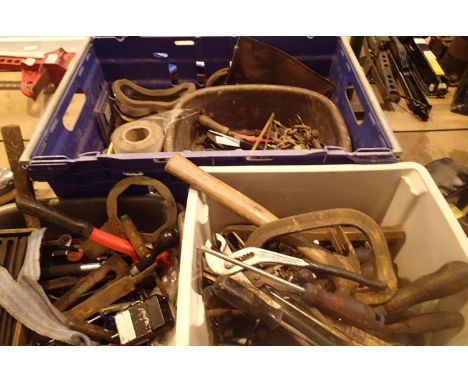 Three boxes of mixed tools including screwdrivers, spanners etc. Not available for in-house P&amp;P, contact Paul O'Hea at Ma