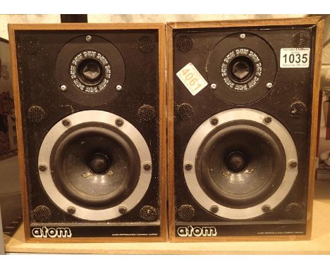 Pair of atom 40w 80hm shelf speakers. Not available for in-house P&amp;P, contact Paul O'Hea at Mailboxes on 01925 659133 