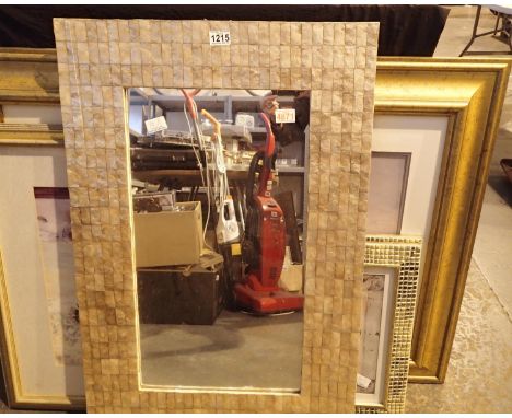 Four mixed prints to include a large framed print of  busy city harbour and a tile framed mirror. Not available for in-house 