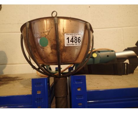 Large copper garden paraffin light. Not available for in-house P&amp;P, contact Paul O'Hea at Mailboxes on 01925 659133 