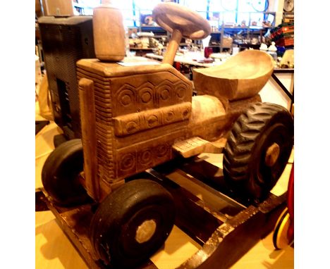 Wooden childs rocking tractor. Not available for in-house P&amp;P, contact Paul O'Hea at Mailboxes on 01925 659133 