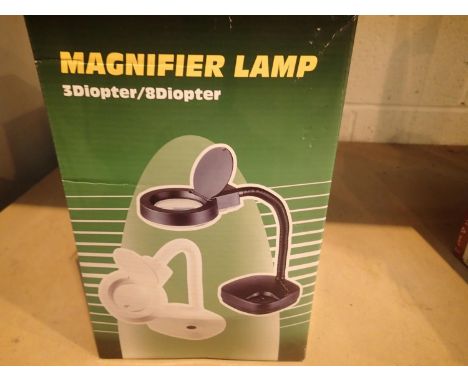 New old stock 3/2 dioptre magnifying lamp. Not available for in-house P&amp;P, contact Paul O'Hea at Mailboxes on 01925 65913
