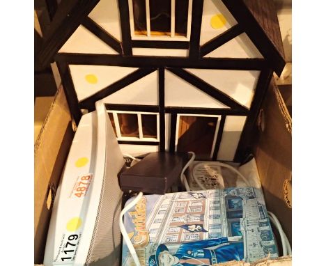 Mixed lot to include a Bose Sounddock music system,  a Tudor style childs dollhouse and a Girl Guides tin with checkers and b