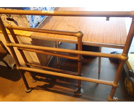 Two brass and copper vintage towel racks for water heating system. Not available for in-house P&amp;P, contact Paul O'Hea at 