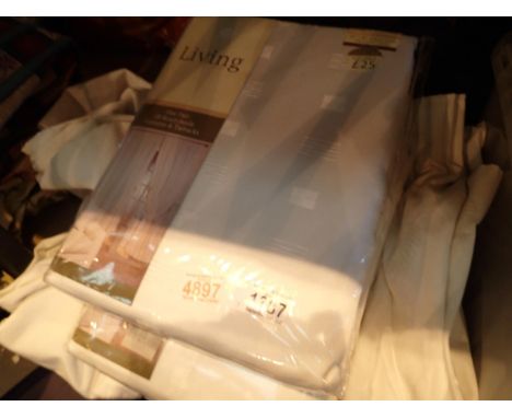 Three pair of curtains two wrapped 90 x 90 and another pair 70 inch drop. Not available for in-house P&amp;P, contact Paul O'