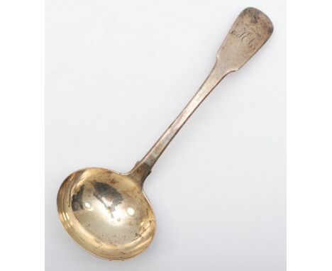 A George II silver fiddle pattern gravy ladle, London 1814, 17.5cm, 54gm 