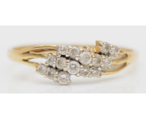 A 14K gold and CZ dress ring, R, 1.9gm 