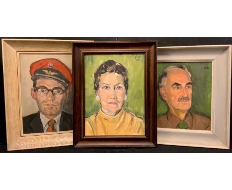 Paivio Westerlund Knighton (active 1968 - 1986), Portrait of an Officer, dated July '61 to verso, oil on canvas, 40.5cm x 30.