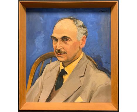 Bert Broomhead, Portrait of a gentleman, signed, oil on canvas, 51cm x 46cm. 