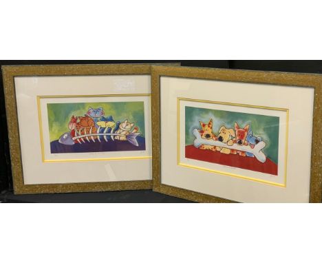 Georgia Ducca, What A Find, limited edition print, 100/500, signed; another Catch of the Day, 51/500, signed (2) 