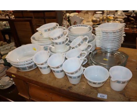 A Pyrex "Chelsea" pattern part dinner and tea service