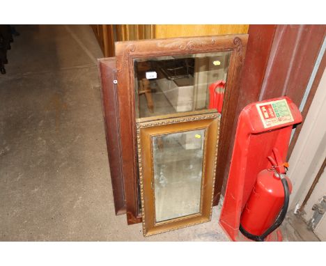 Two decorative mirrors and a print 