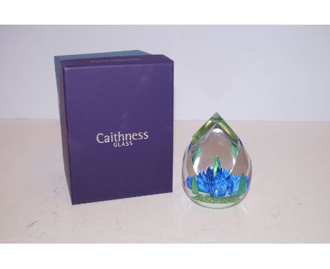 Limited edition Caithness paperweight 21/100 titled blue Gentian