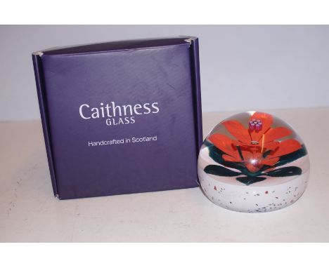 Caithness paperweight titled Christmas winter poinsettia