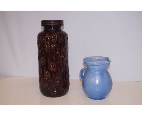 West German vase &amp; English ceramic blue jug